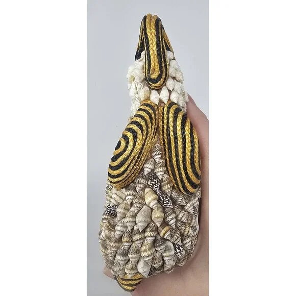 Sea Shell Encrusted Elephant Figurine Shell Covered Hand Made Statue Philippines - Picture 5 of 8